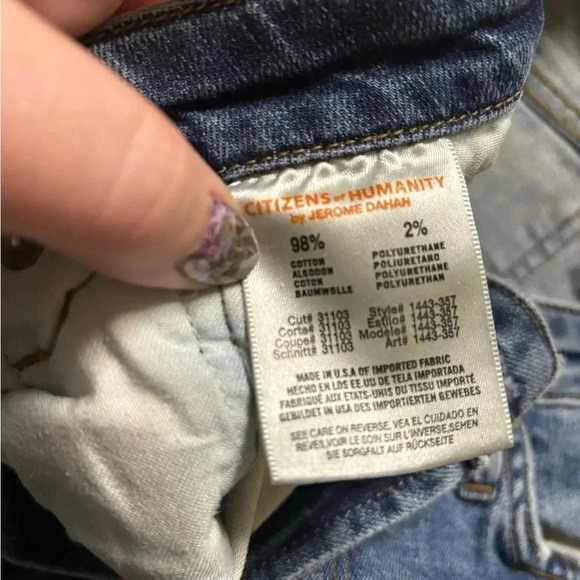 Citizens of Humanity Low Rise Straight Leg Jeans Women’s Size 30 Blue Denim - Picture 7 of 8